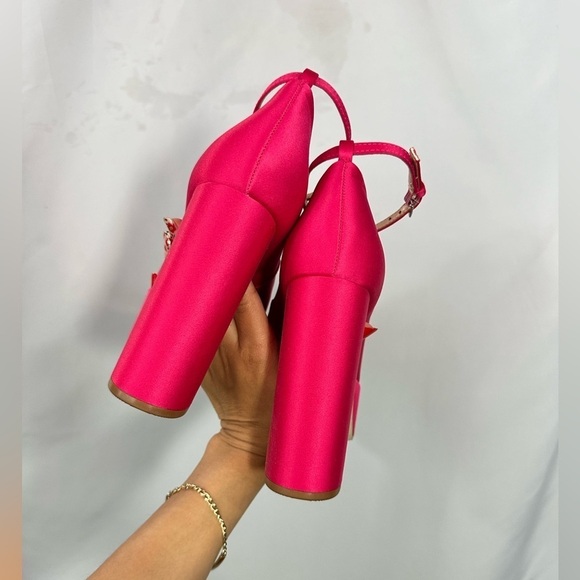 Steve Madden Artem hot pink platform ankle strap heels size 7.5 - Picture 3 of 8